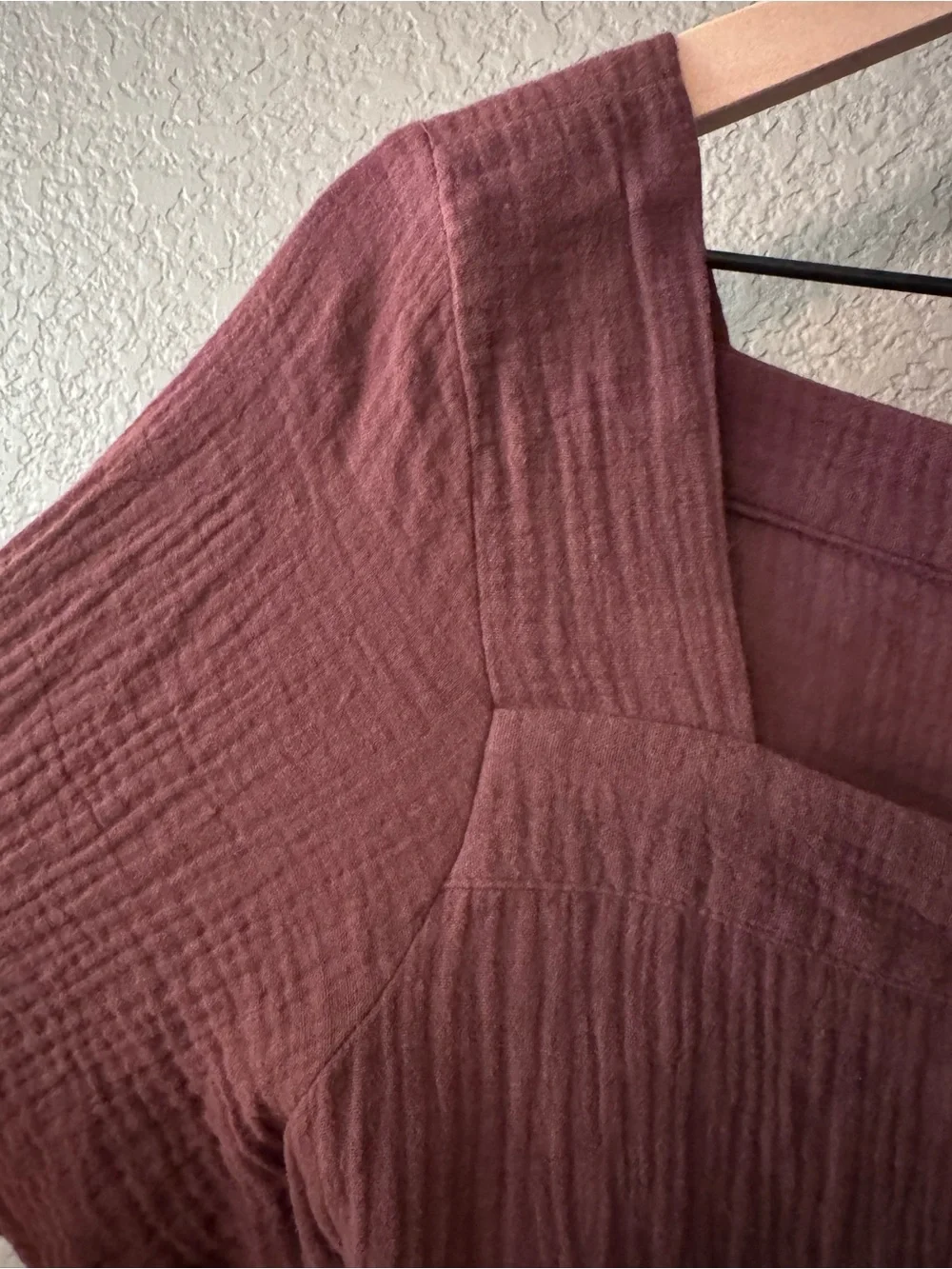Madewell Plum Square-Neck Gauze Top - Picture 3 of 8